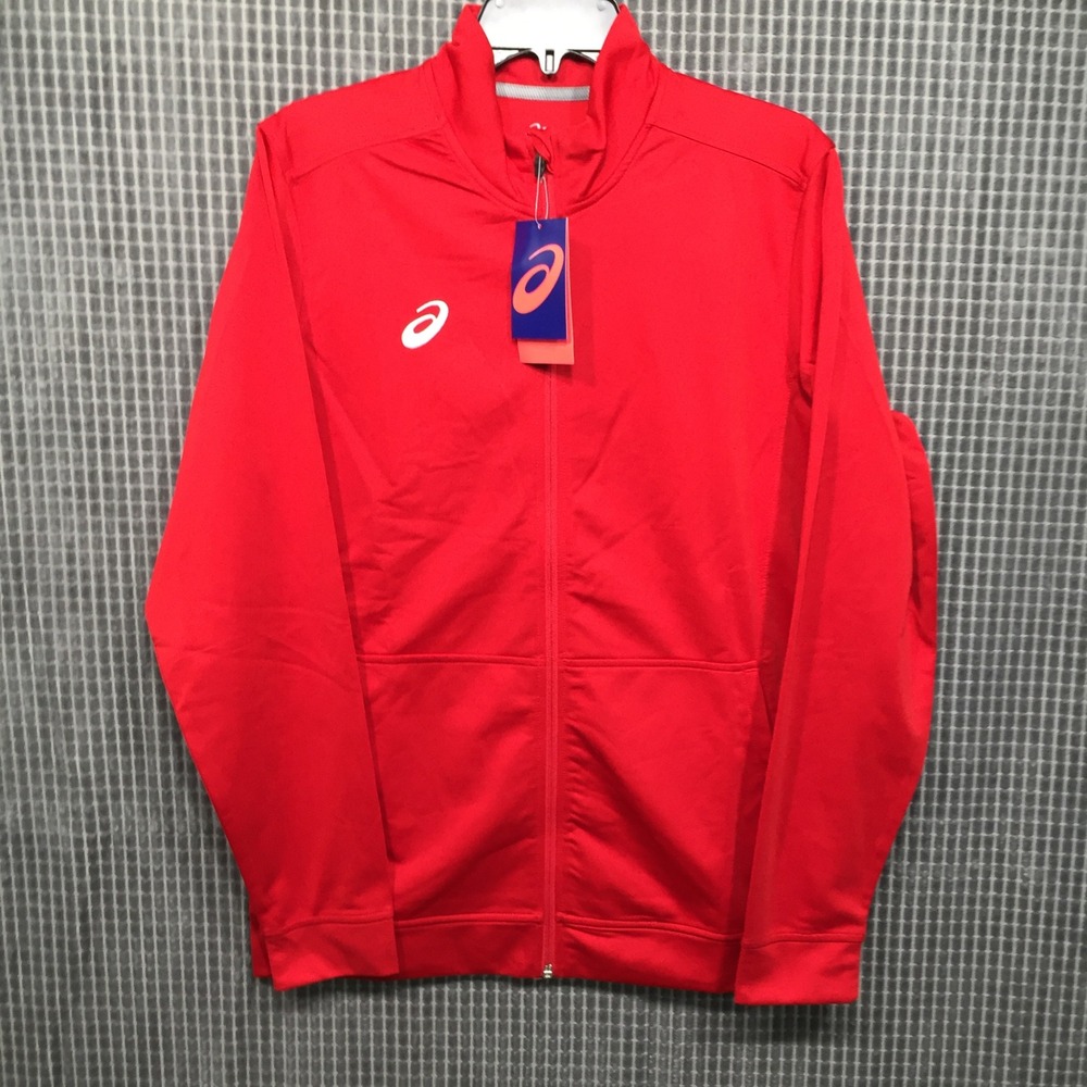 Asics Mens Track Jacket Full Zip Team Knit 2031A755 Medium Red